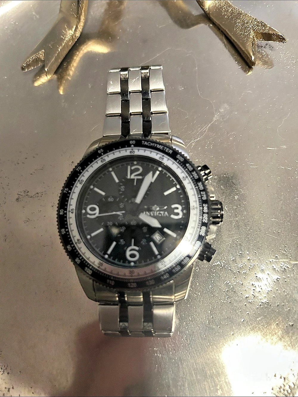 Invicta Speedway Chronograph Black Dial Two-Tone Men's Watch 6932 Watch 6932